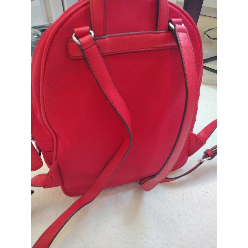 Guess Rock Beat Red Nylon Backpack Dual Zipper Approximately 12" X‎ 10" Casual - Picture 3 of 8